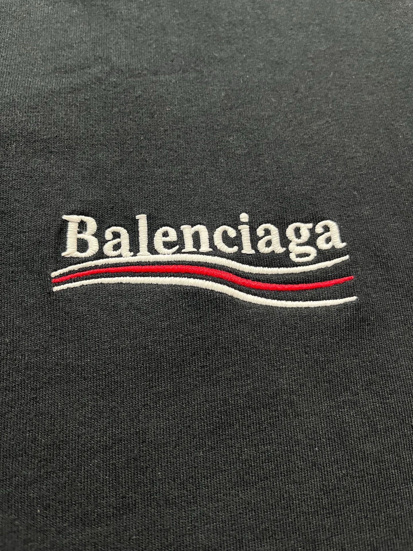 Balenciaga Balenciaga Black Pierced Embroidered Wave Cola Short sleeved T-shirt Size US XL / EU 56 / 4 - 4 Thumbnail