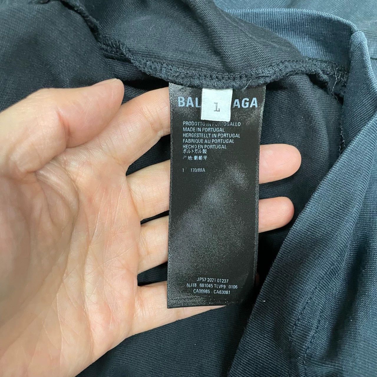 Balenciaga Balenciaga Black Grey Double Ring Logo Short Sleeve Size US L / EU 52-54 / 3 - 4 Thumbnail