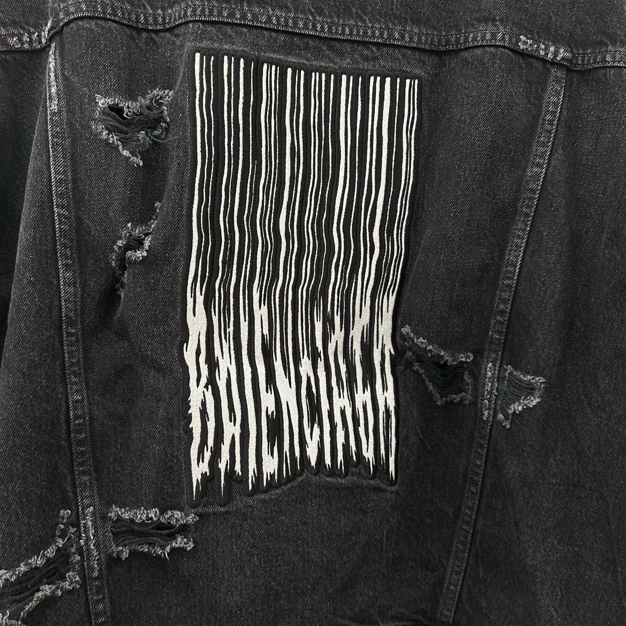Balenciaga Balenciaga FW21 Barcode Embroidered Logo Damaged Denim Jacket Size US XS / EU 42 / 0 - 4 Thumbnail