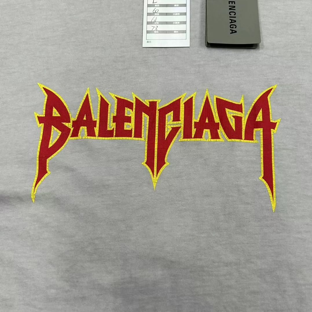 Balenciaga Balenciaga lightning rock splatter destroys short sleeves Size US L / EU 52-54 / 3 - 3 Thumbnail