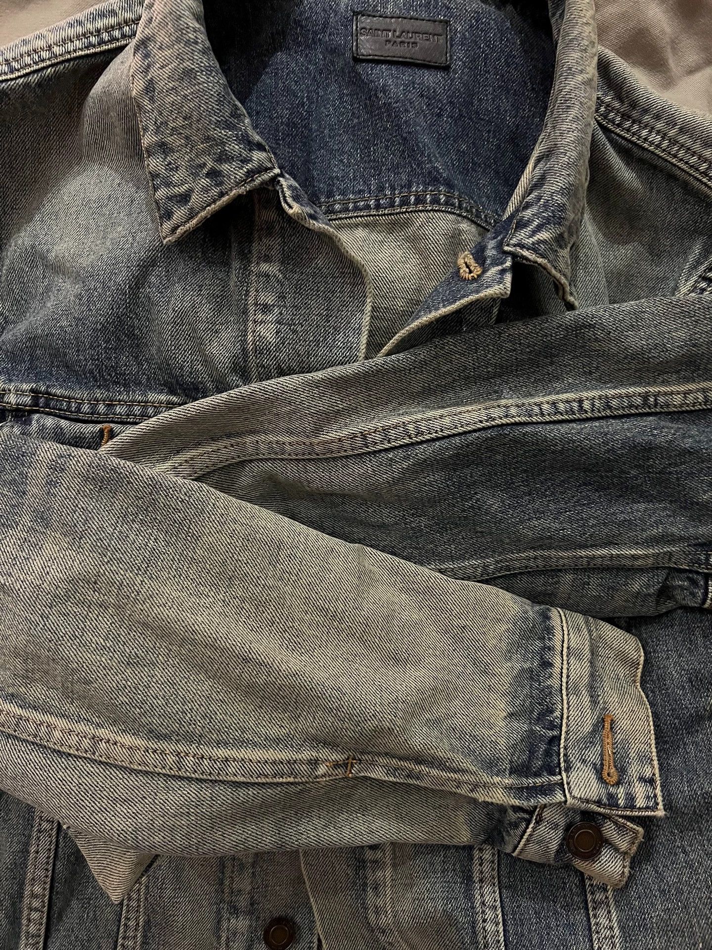 Saint Laurent Paris Saint Laurent Paris Make an old denim jacket Size US L / EU 52-54 / 3 - 7 Thumbnail