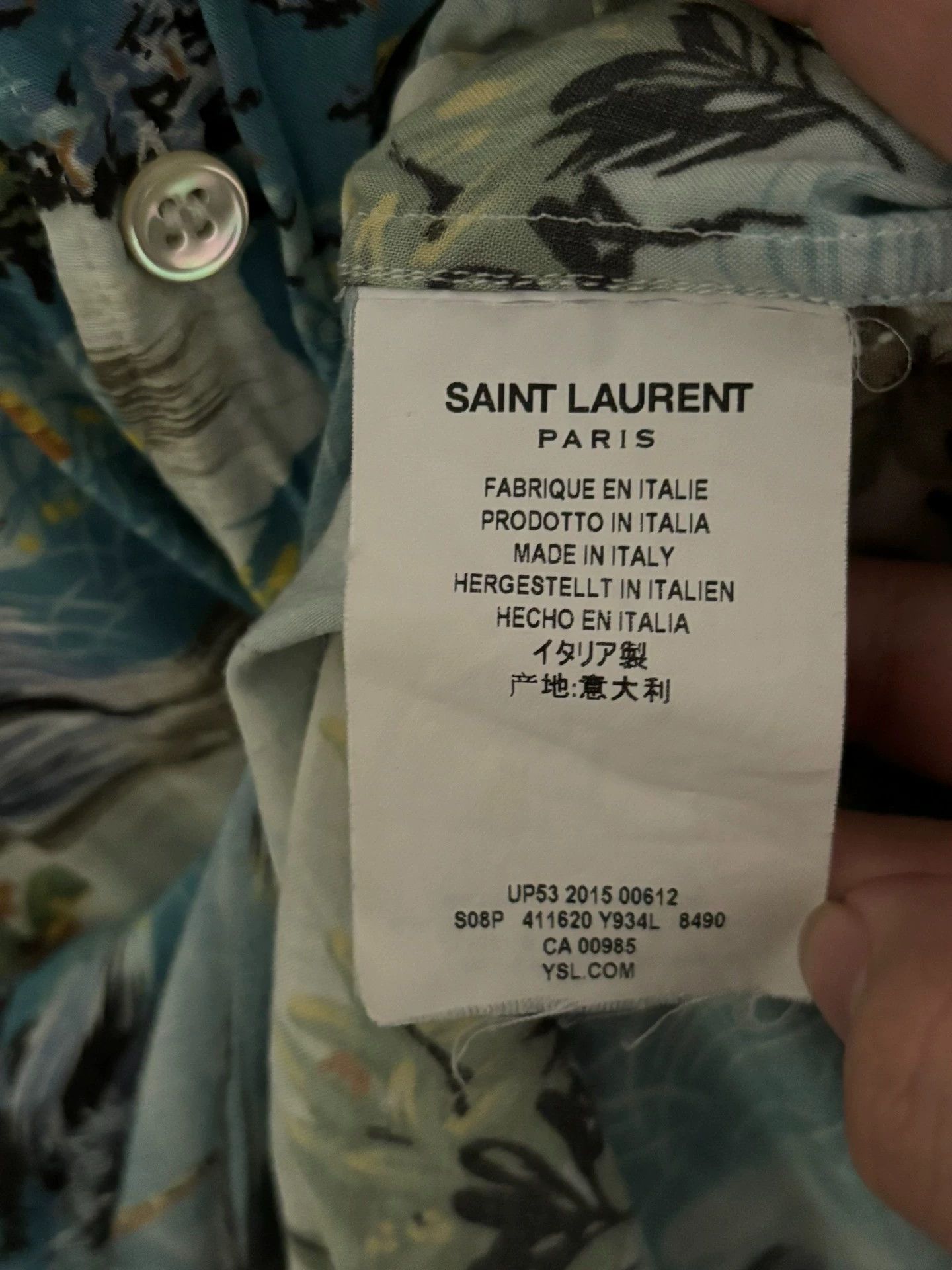 Saint Laurent Paris Saint Laurent Paris Palm Tree Wave Shirt Size US L / EU 52-54 / 3 - 7 Thumbnail
