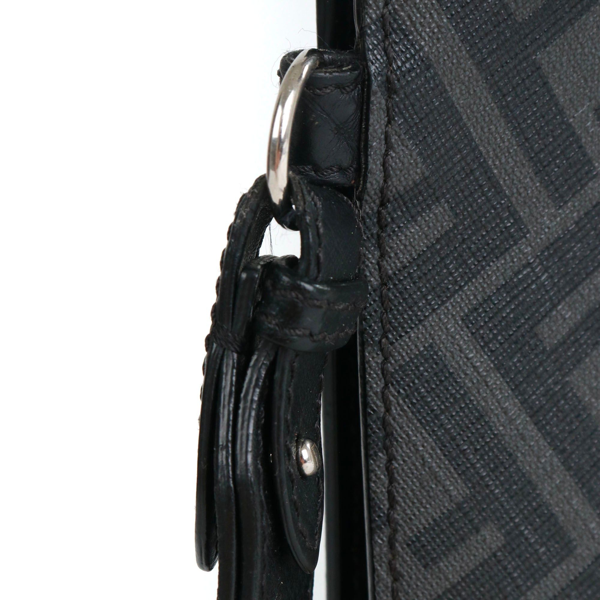 Fendi FENDI - Fendi Diagonal clutch in coated canvas and black leather Size ONE SIZE - 7 Thumbnail