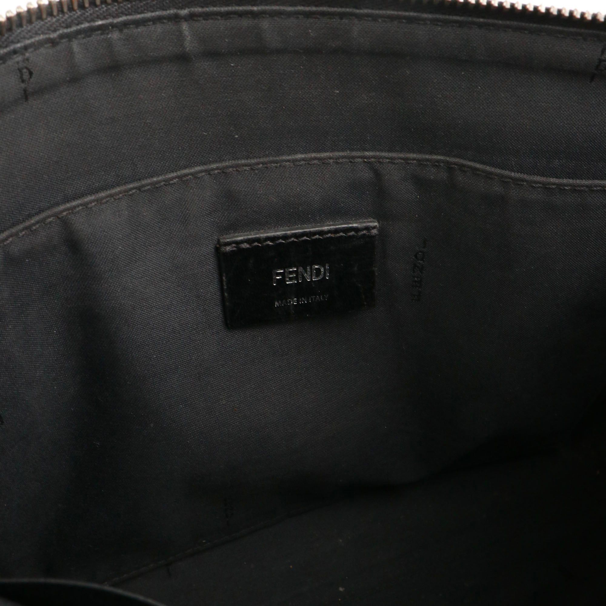 Fendi FENDI - Fendi Diagonal clutch in coated canvas and black leather Size ONE SIZE - 9 Thumbnail