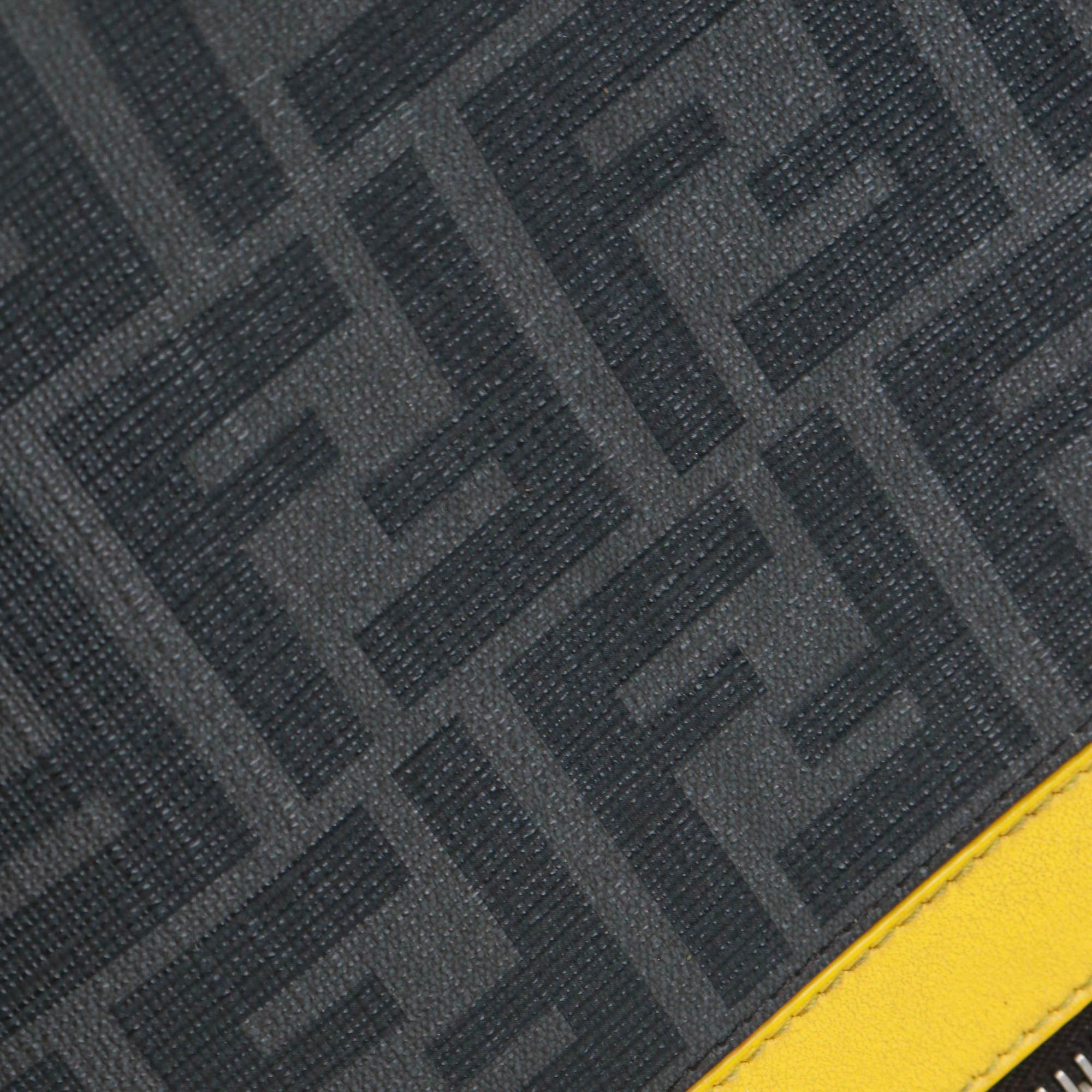 Fendi FENDI - Fendi Diagonal clutch in coated canvas and black leather Size ONE SIZE - 6 Thumbnail