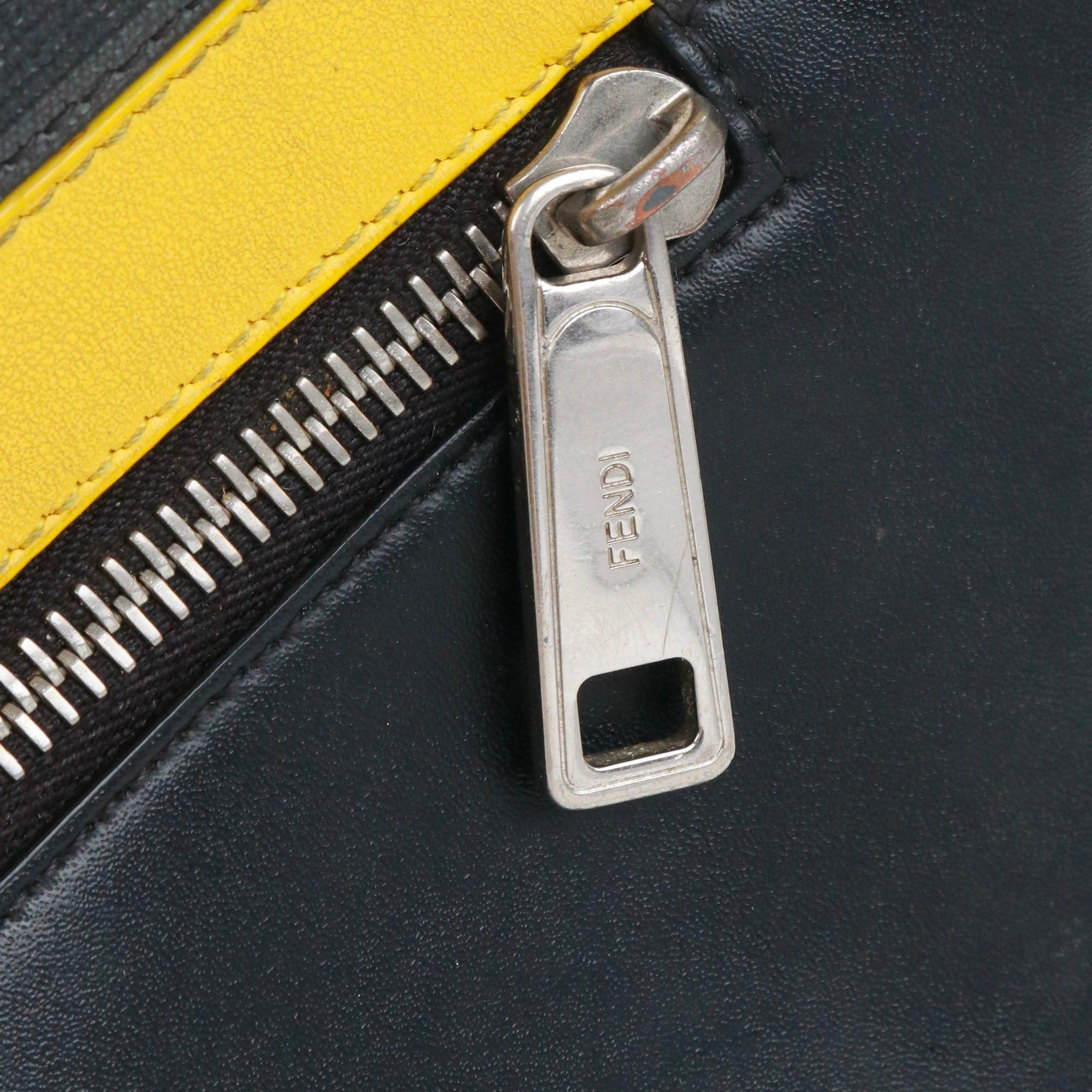 Fendi FENDI - Fendi Diagonal clutch in coated canvas and black leather Size ONE SIZE - 5 Thumbnail