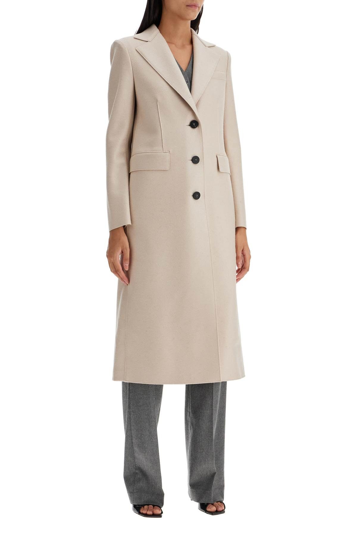 HARRIS WHARF LONDON Single-Breasted Coat In Pressed Wool