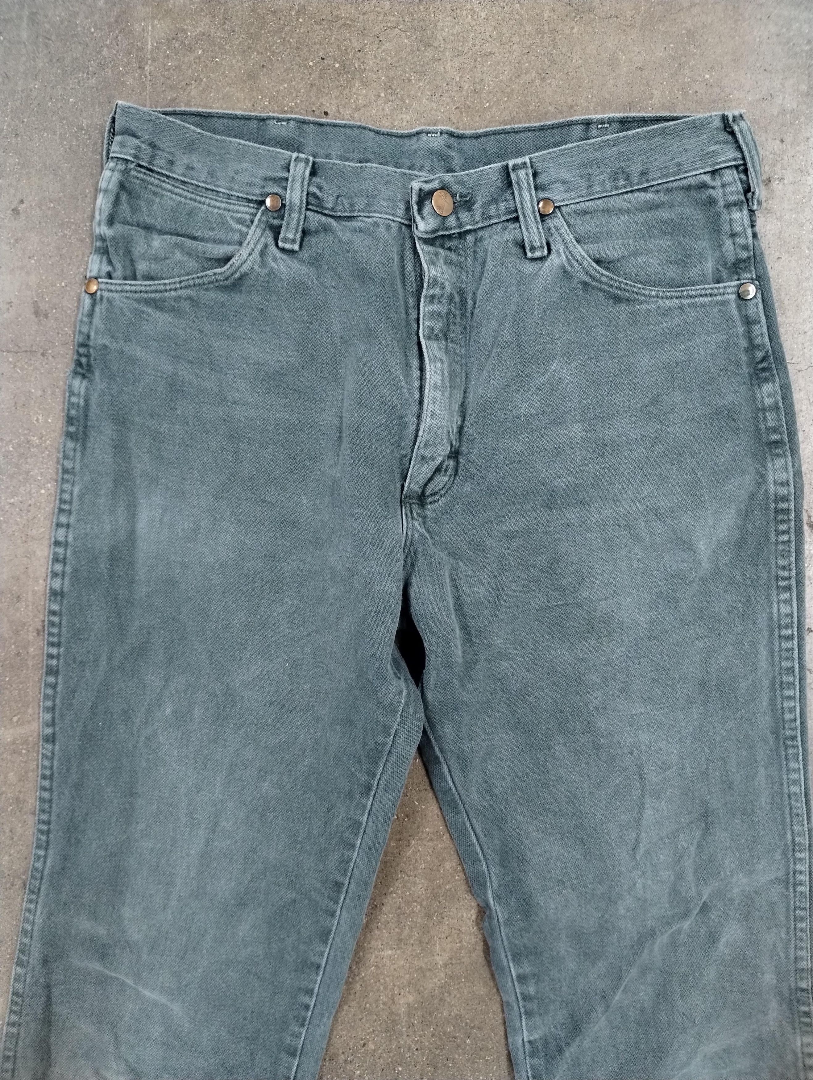 Jean × Vintage Vintage Wranglers Distressed Teal Denim Size US 33 - 3 Thumbnail