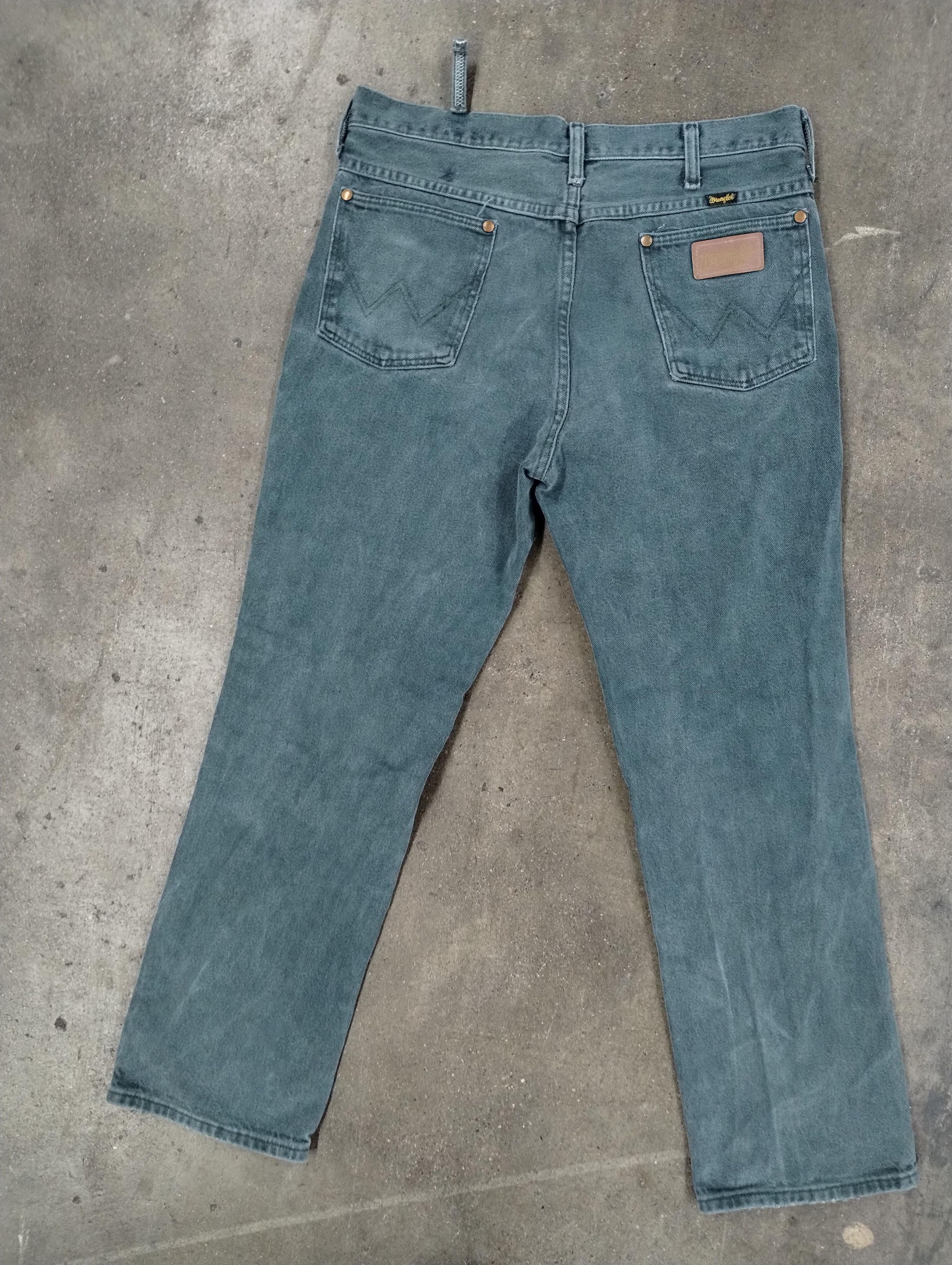 Jean × Vintage Vintage Wranglers Distressed Teal Denim Size US 33 - 5 Thumbnail