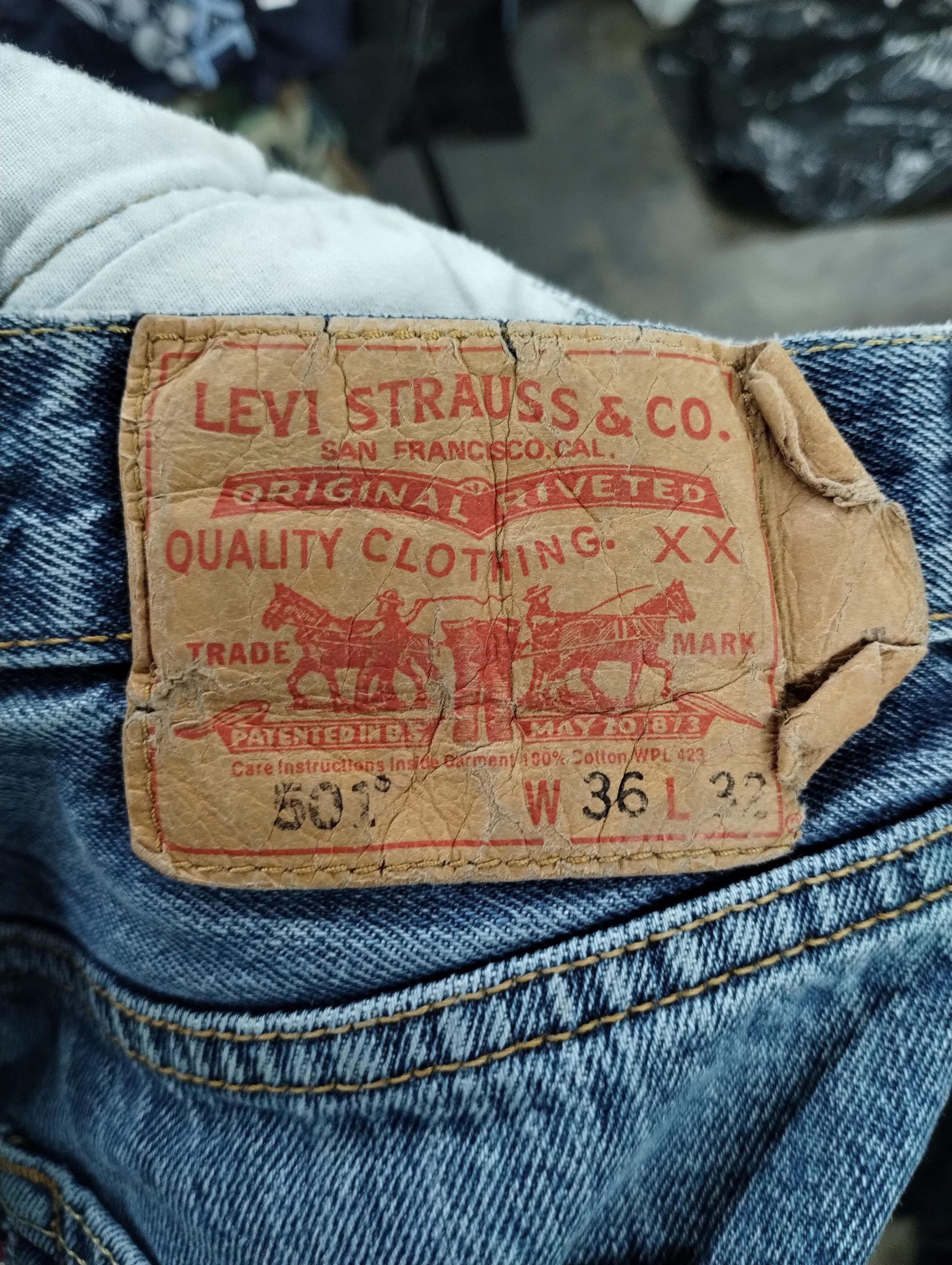 Jean × Vintage Vintage Levis 501 Red Tab 36x32 Size US 35 - 5 Thumbnail