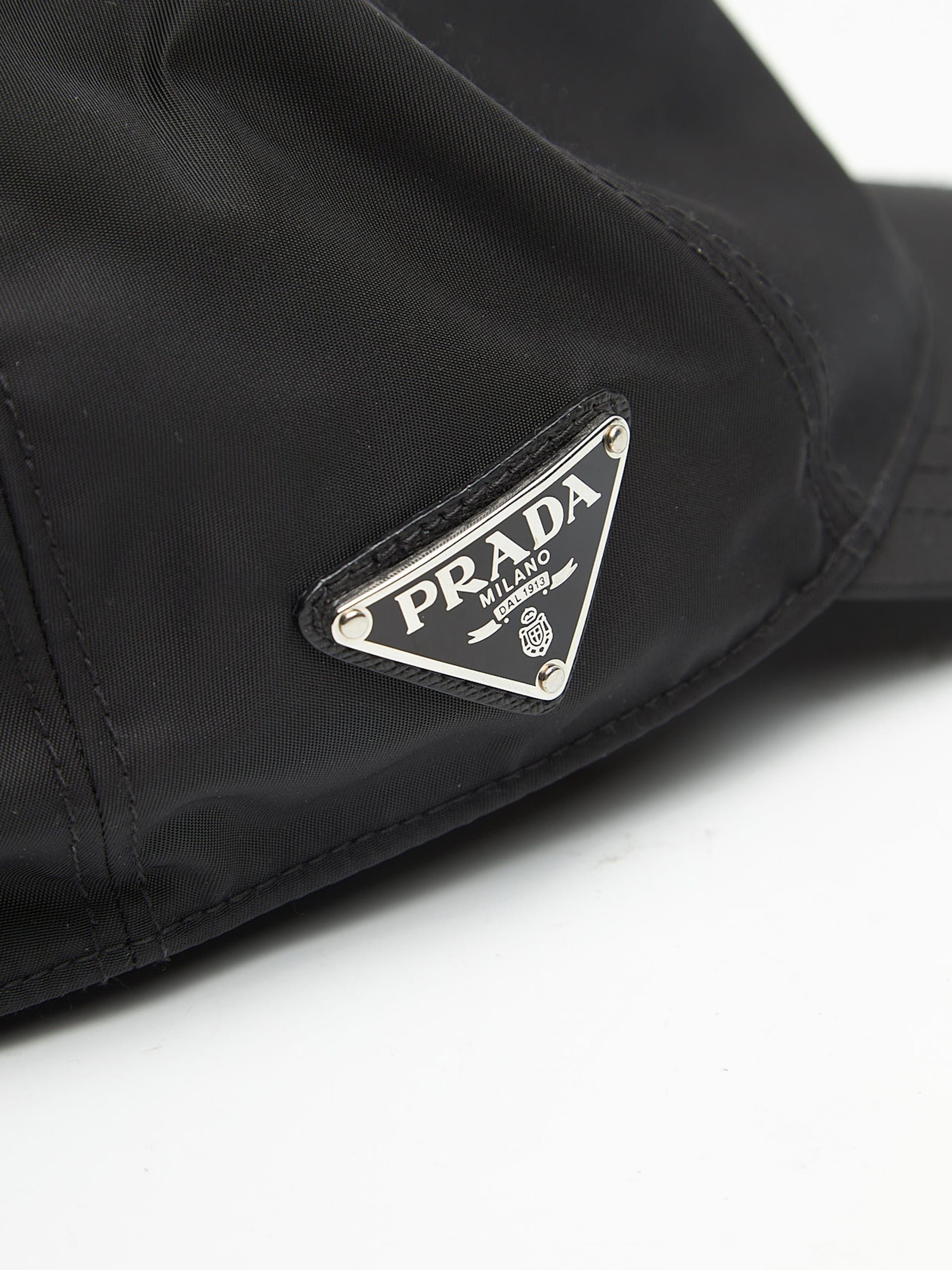 Prada Black Polyamide Logo Patched Cap Size ONE SIZE - 4 Thumbnail