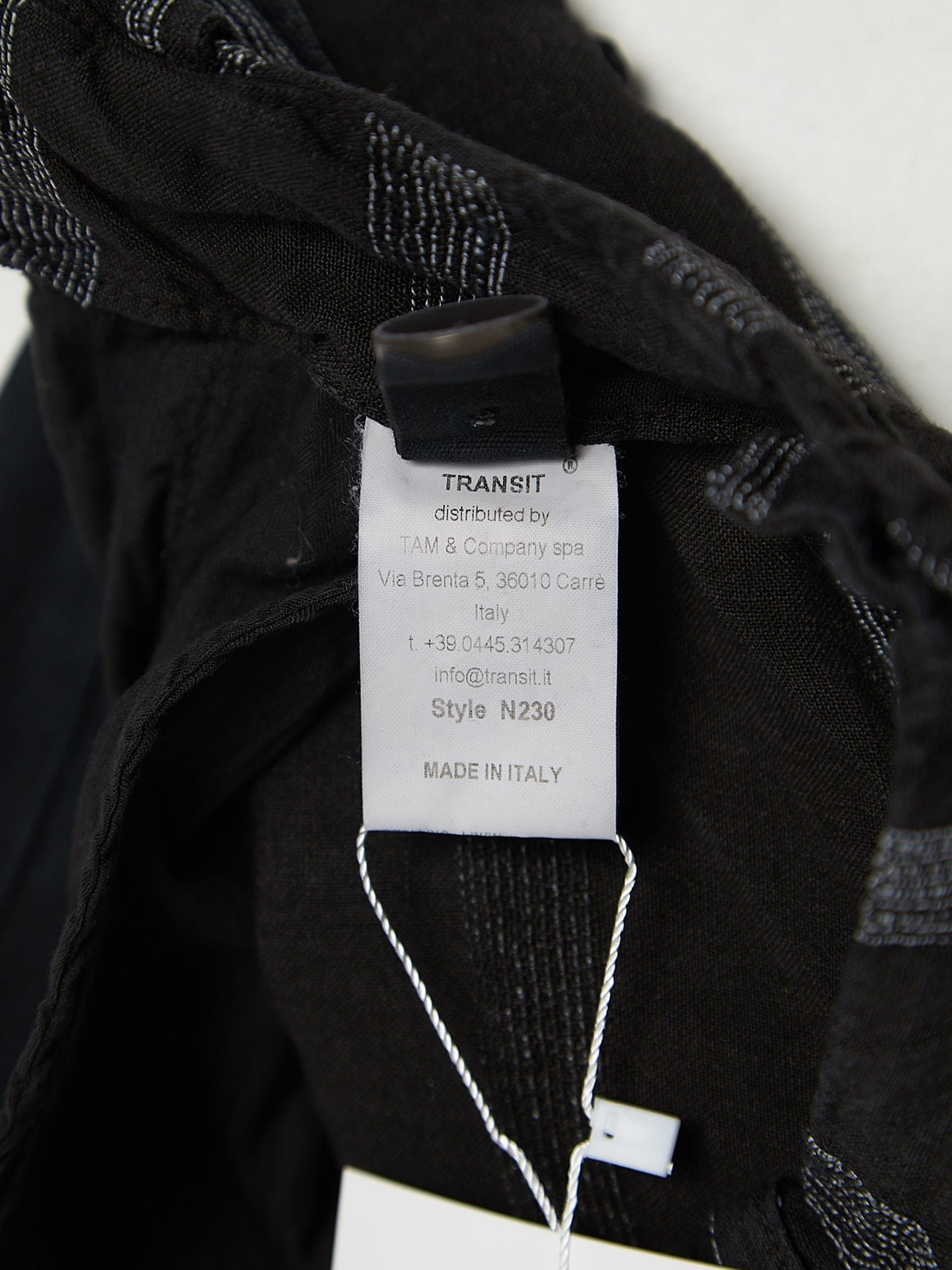 Black Striped Linen Blend Pants