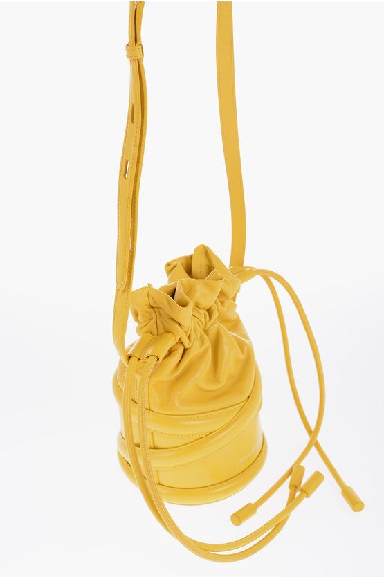 Alexander McQueen Soft Curve Bucket Bag with Drawstring in yellow Size ONE SIZE - 3 Thumbnail