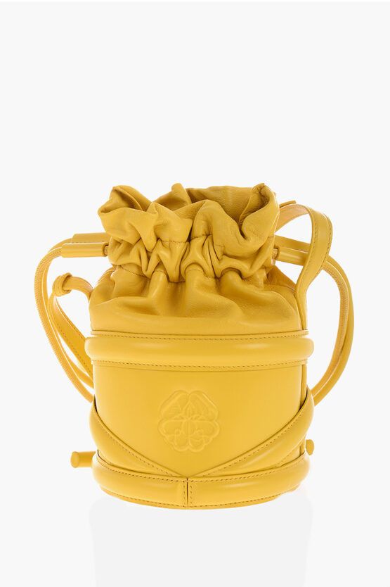 Alexander McQueen Soft Curve Bucket Bag with Drawstring in yellow Size ONE SIZE - 2 Thumbnail