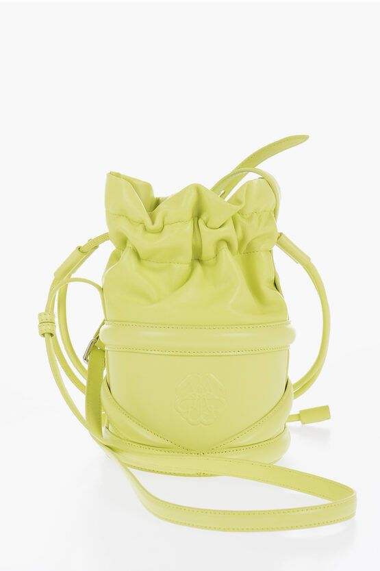 Alexander McQueen Soft Curve Bucket Bag with Drawstring in lime Size ONE SIZE - 2 Thumbnail