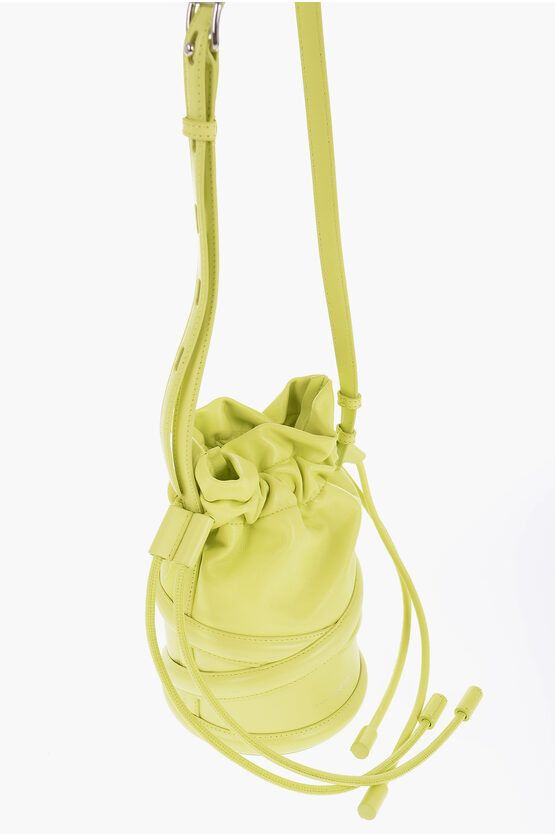Alexander McQueen Soft Curve Bucket Bag with Drawstring in lime Size ONE SIZE - 3 Thumbnail