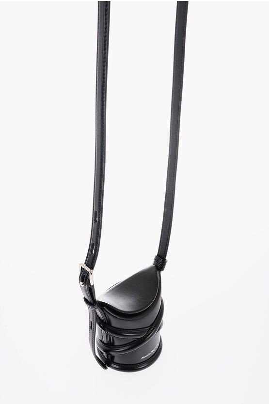 Alexander McQueen Leather The Curve Crossbody MiniI Bag with Logo Size ONE SIZE - 3 Thumbnail