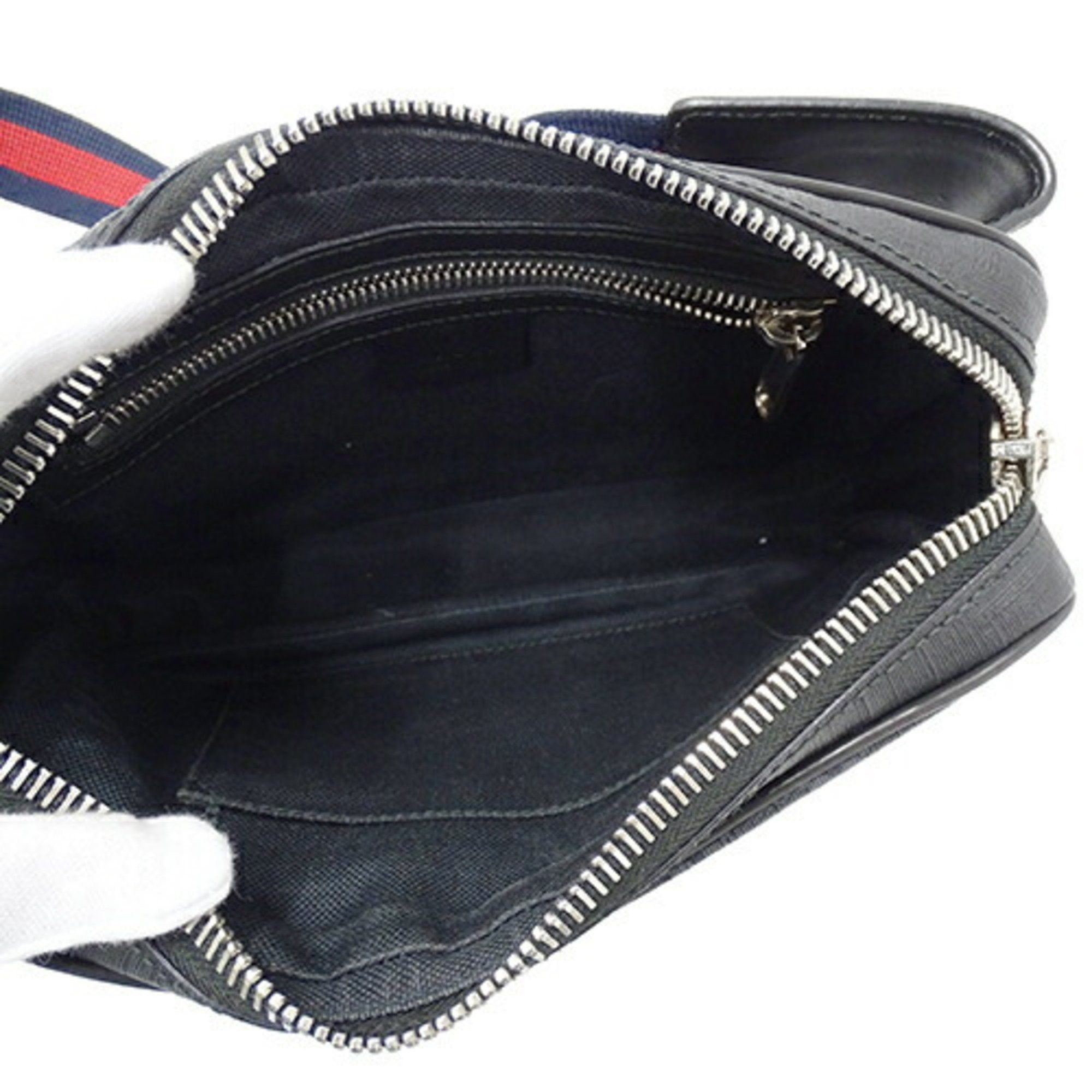 Gucci GUCCI Bag Men's Body Waist GG Supreme Web Black 474293 Compact Size ONE SIZE - 7 Thumbnail