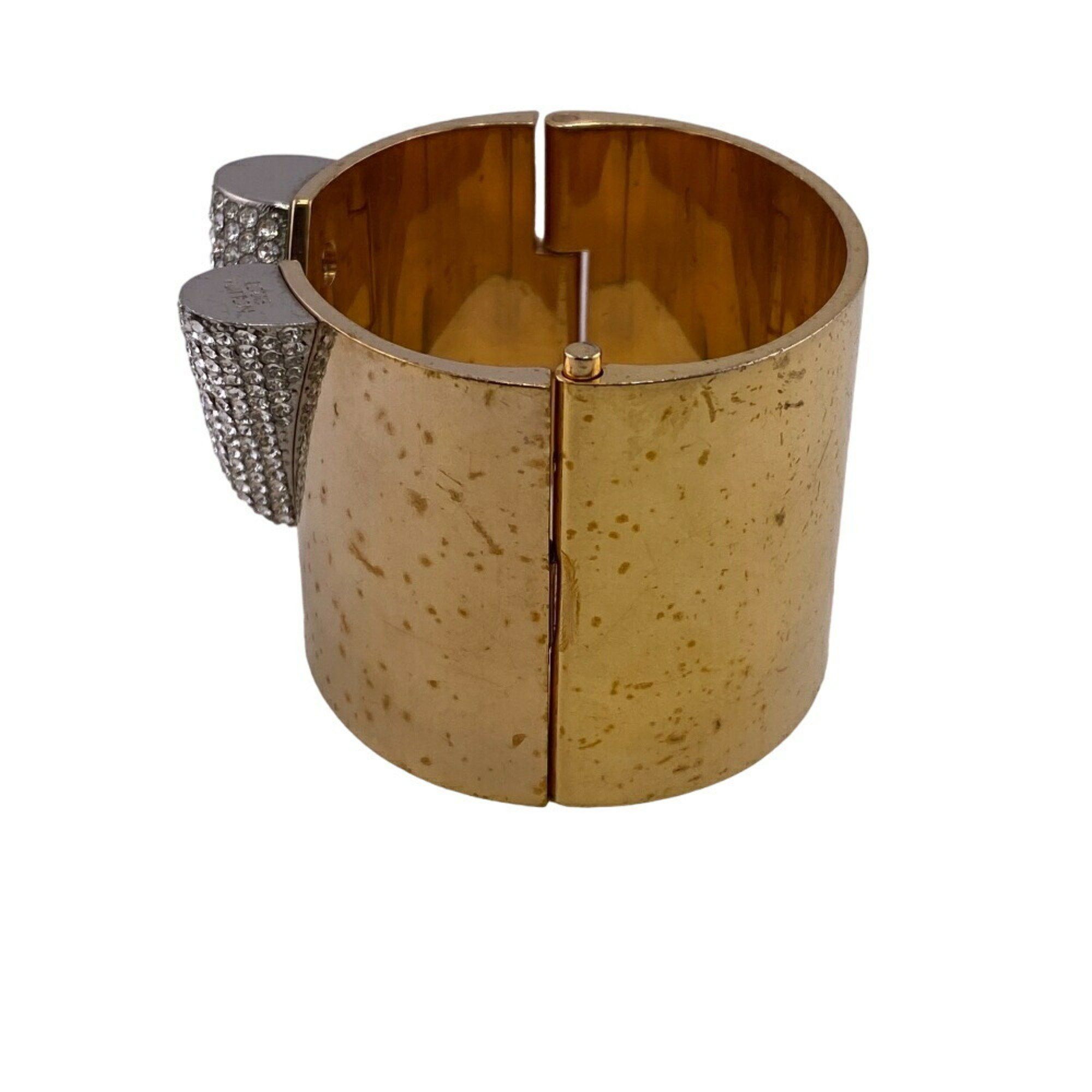 Louis Vuitton LOUIS VUITTON M68157 Essential V Rhinestone Bangle Gold Unisex Size ONE SIZE - 4 Thumbnail