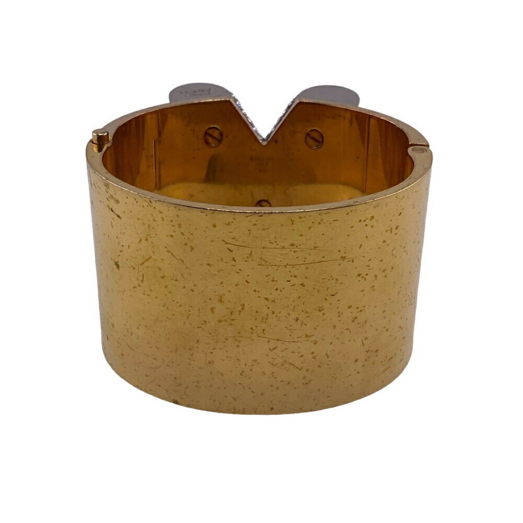 Louis Vuitton LOUIS VUITTON M68157 Essential V Rhinestone Bangle Gold Unisex Size ONE SIZE - 2 Thumbnail