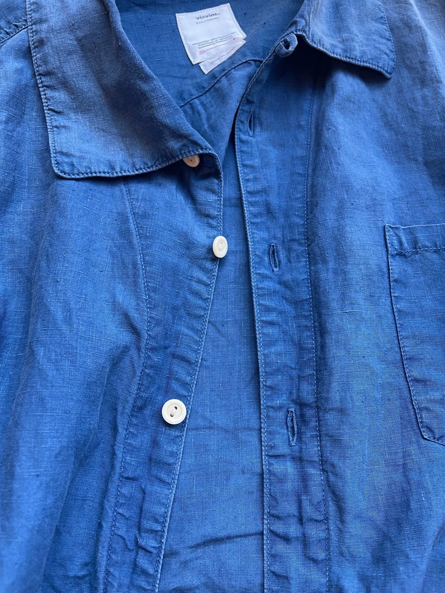 Visvim VISVIM 23SS PALMER SHIRT LONG SLEEVE DAMAGED INDIGO SHIRT Size US L / EU 52-54 / 3 - 3 Thumbnail