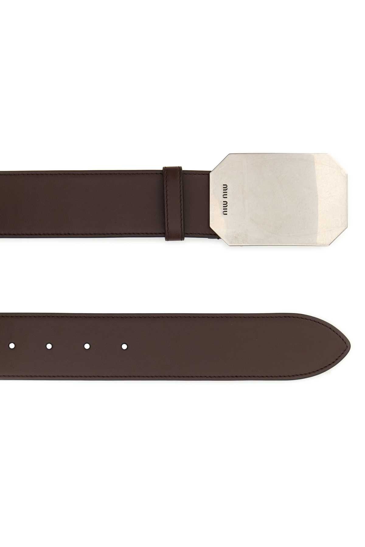 Miu Miu Brown Leather Belt Size ONE SIZE - 2 Thumbnail