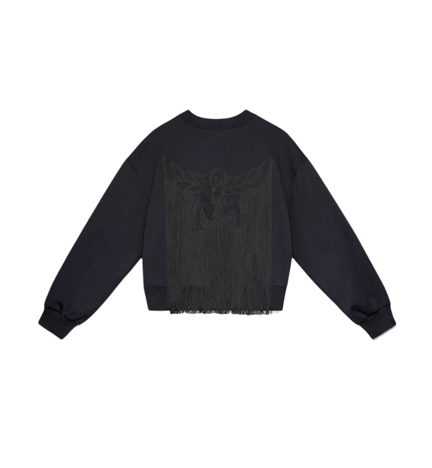MCM Women's Laurel Black Neoprene Pull Over Fringe Sweatshirt Size S / US 4 / IT 40 - 2 Thumbnail