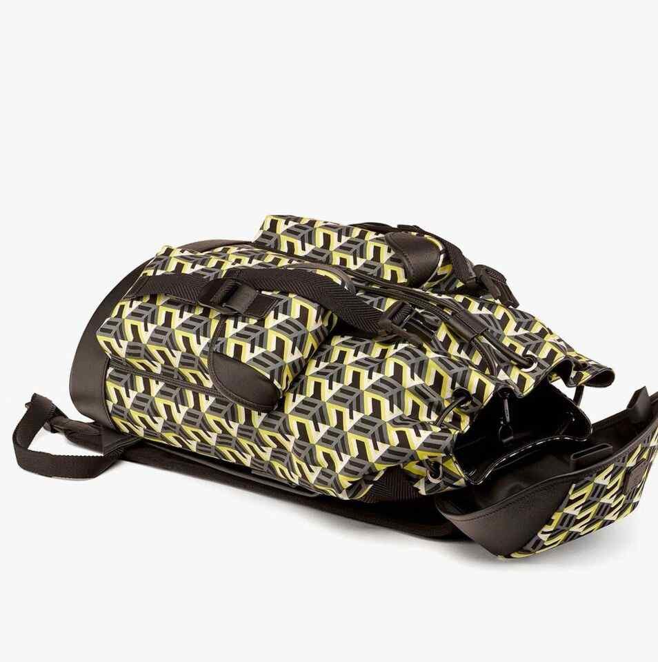 MCM Brandenburg Yellow/Black Cubic Monogram Unisex Nylon Size ONE SIZE - 4 Thumbnail