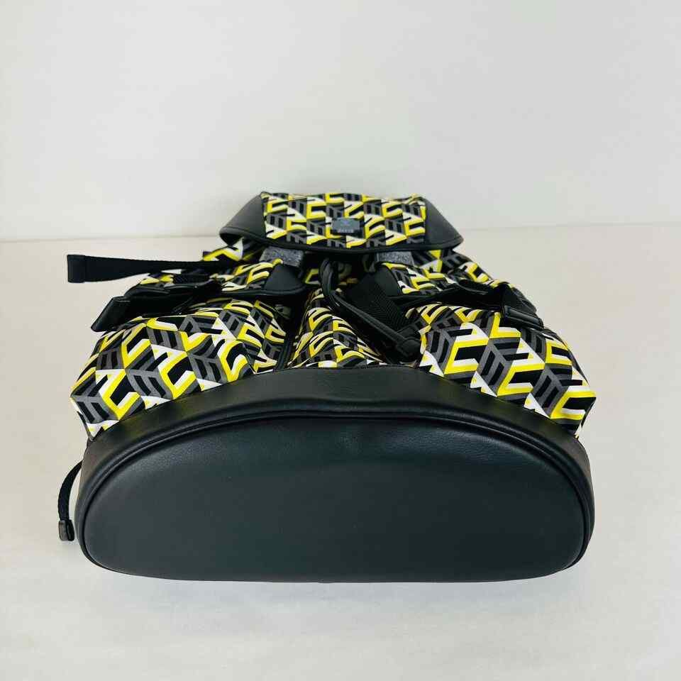 MCM Brandenburg Yellow/Black Cubic Monogram Unisex Nylon Size ONE SIZE - 10 Thumbnail