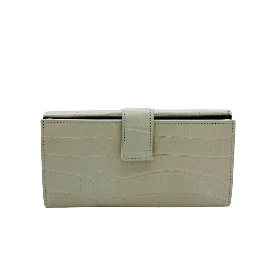 Alexander McQueen Off White Croc-embossed Leather Skull Wallet Size ONE SIZE - 2 Thumbnail