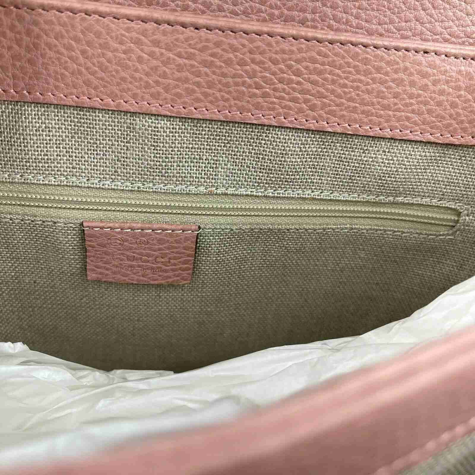 Powder Pink Leather Large Interlocking G Crossbody Chain