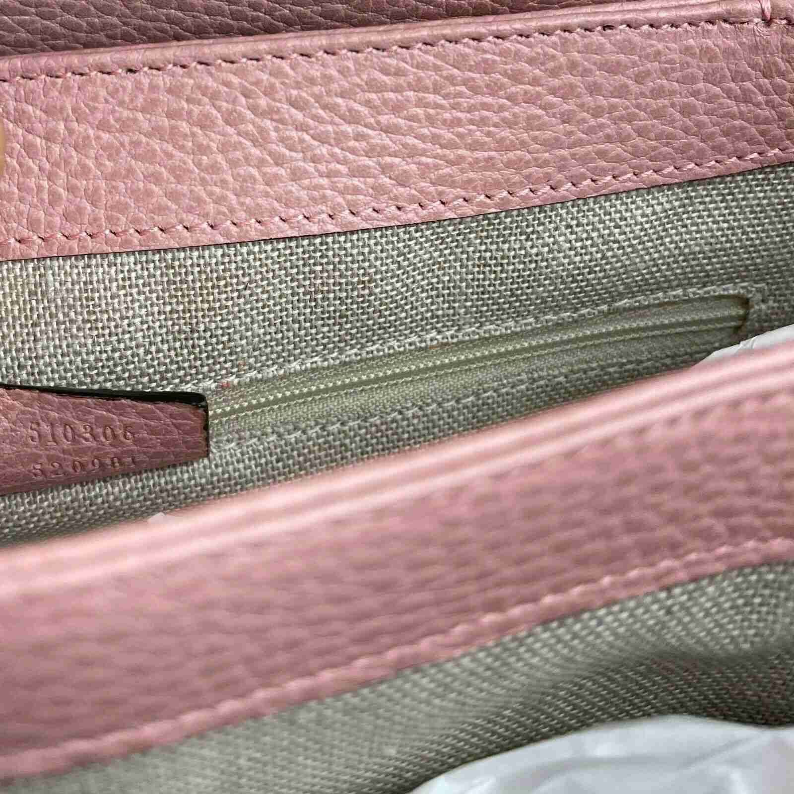 Powder Pink Leather Large Interlocking G Crossbody Chain
