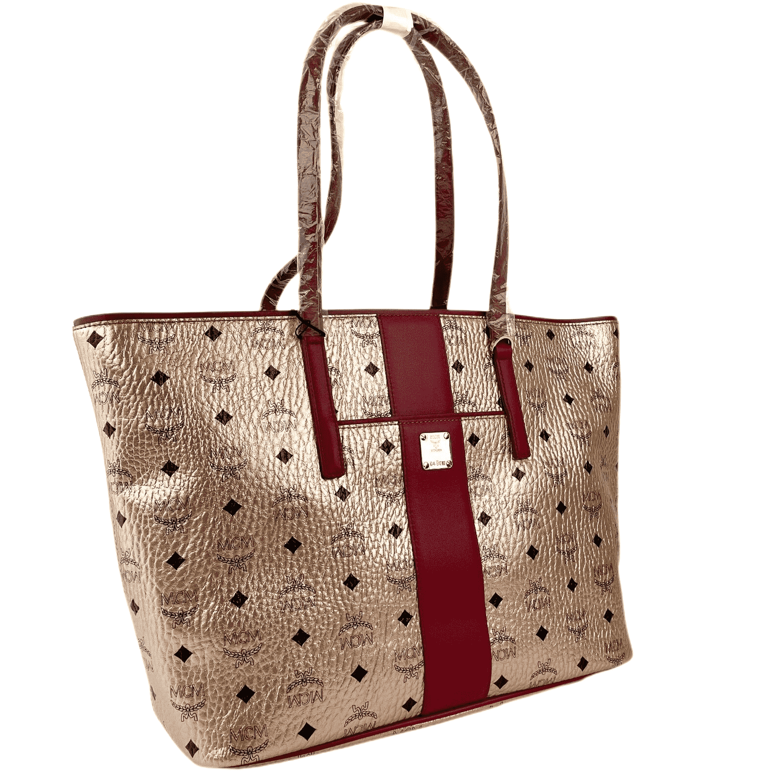 MCM Champagne Gold Monogram Visetos Canvas Medium Tote Bag Size ONE SIZE - 5 Thumbnail