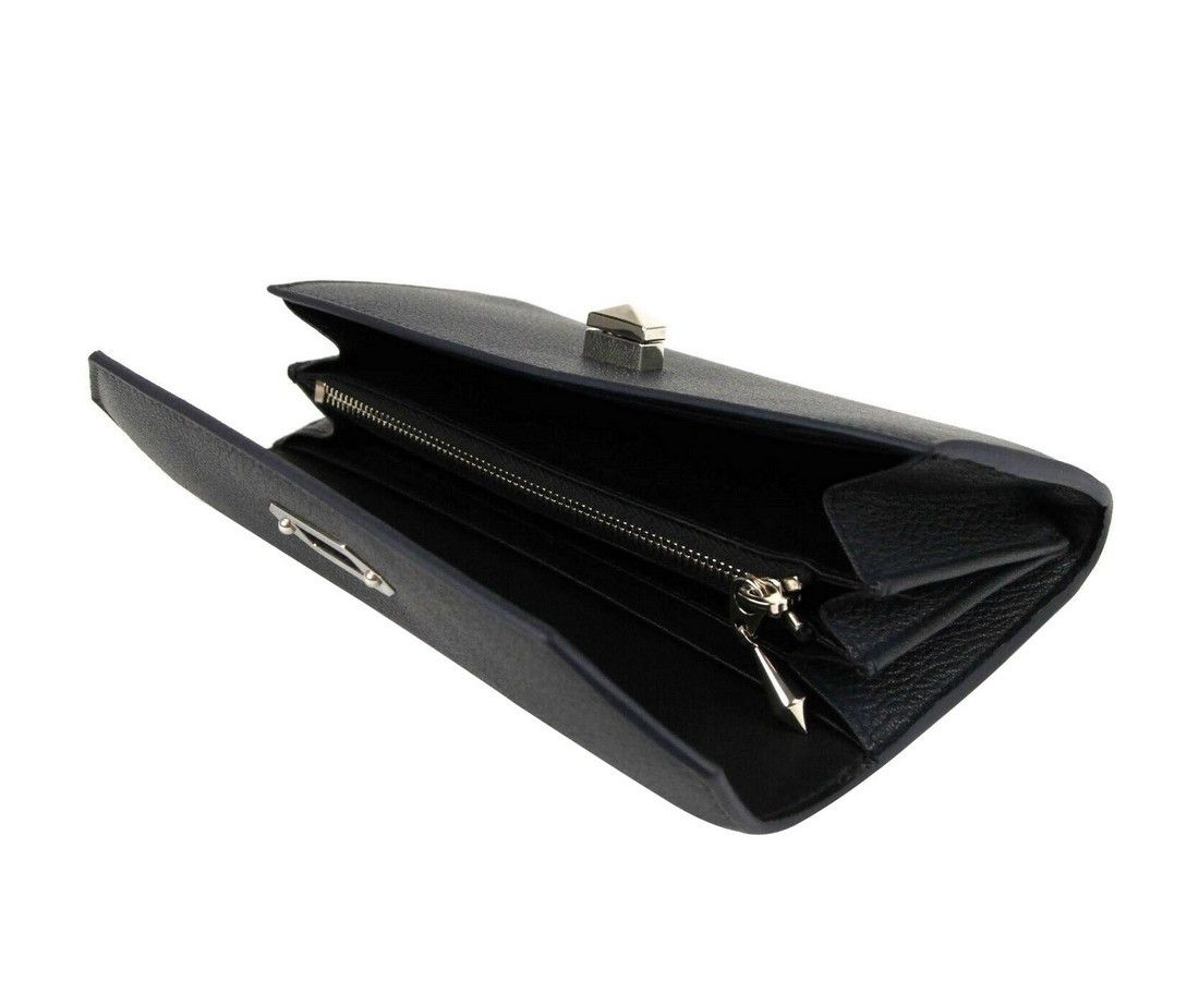 Alexander McQueen Women's Dark Blue Leather Continental Wallet Size ONE SIZE - 3 Thumbnail