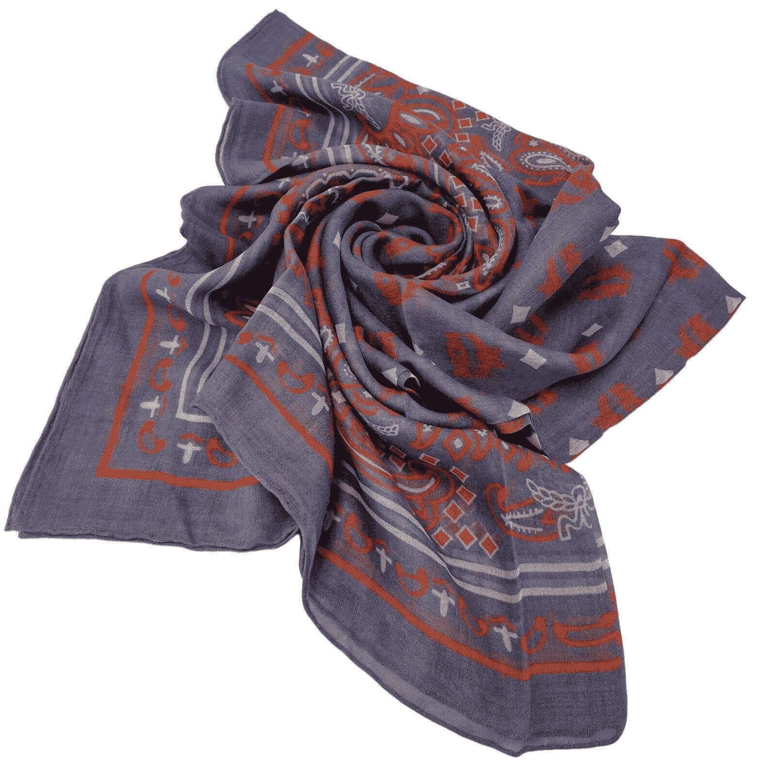 MCM Stonewash Modal/Silk Paisley Print Jacquard Scarf Size ONE SIZE - 2 Thumbnail
