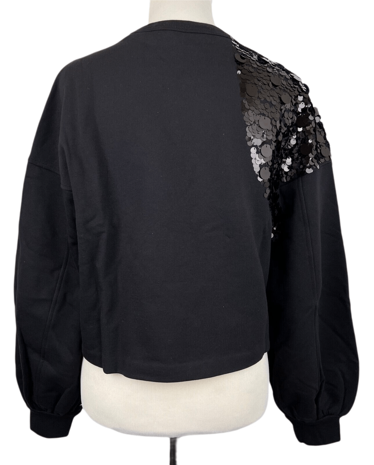 MCM Women's Black Cotton Pull Over Cropped Sequin Sweater S Size S / US 4 / IT 40 - 4 Thumbnail