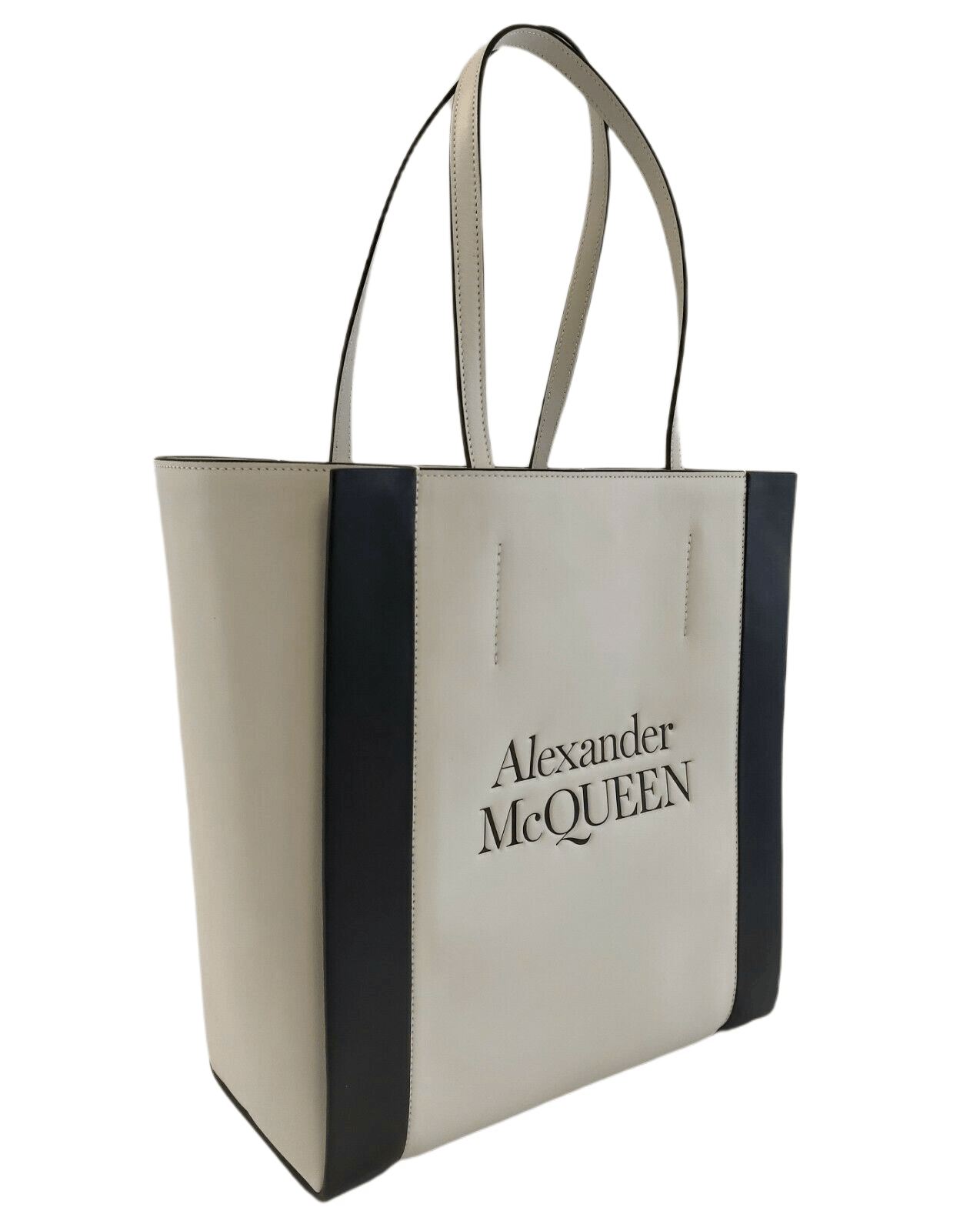 Alexander McQueen Ivory Leather Signature Logo Shopper Tote Size ONE SIZE - 3 Thumbnail