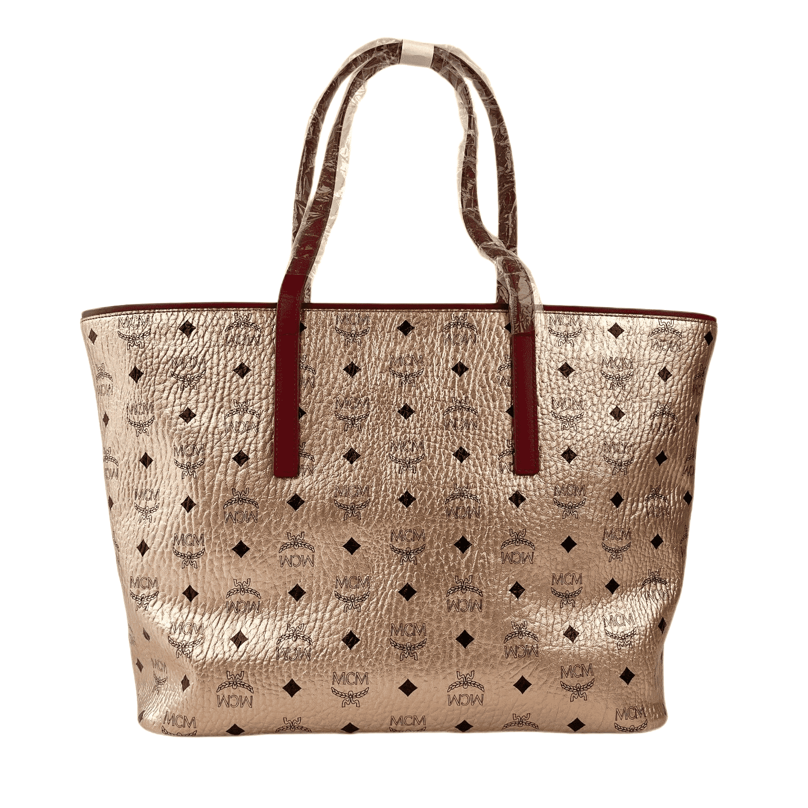 MCM Champagne Gold Monogram Visetos Canvas Medium Tote Bag Size ONE SIZE - 2 Thumbnail