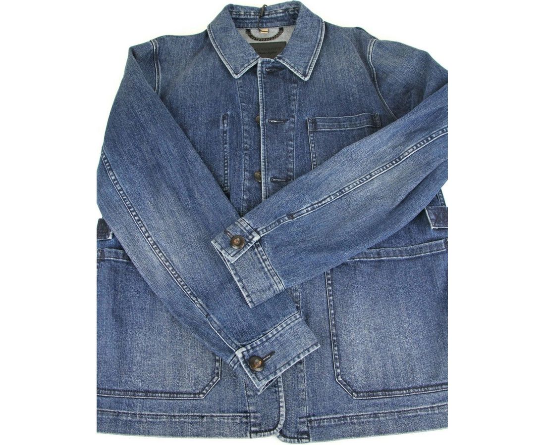 Burberry Men's Blue Denim Decorative Washed Trim Jacket (52 EU / 42 Size US L / EU 52-54 / 3 - 7 Thumbnail