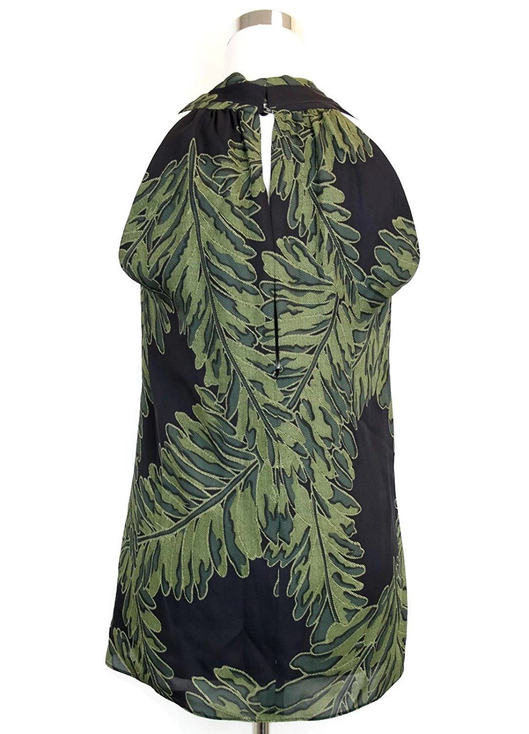 Gucci Women's Green Silk Leaf Printed Halter Top (Size 38) Size XS / US 0-2 / IT 36-38 - 4 Thumbnail