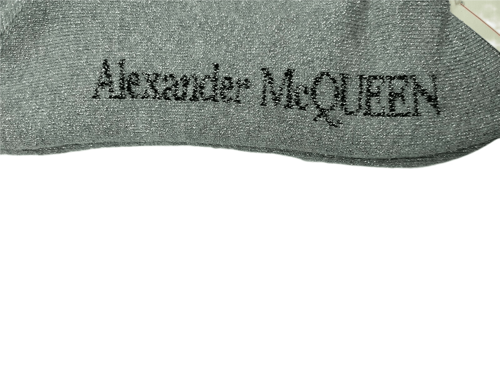 Alexander McQueen Women's Light Grey Metallic Mid-Calf Socks M Size ONE SIZE - 4 Thumbnail