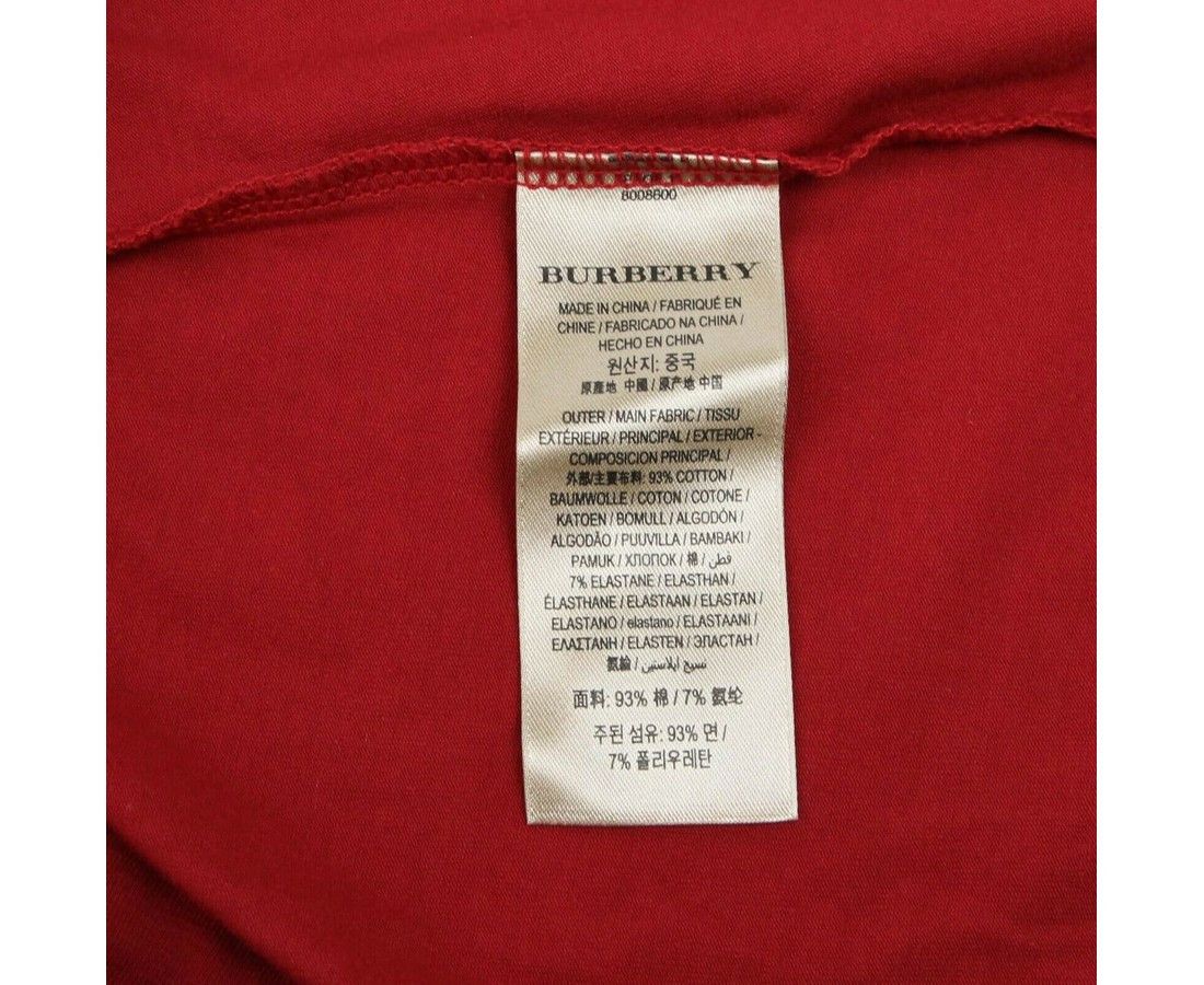 Burberry Women's Deep Red Cotton Half Sleeve Shirt (Small) Size S / US 4 / IT 40 - 7 Thumbnail