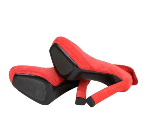 Bottega Veneta Women's Red Suede Platform Heel Pump (38 EU / 8 US) Size US 8 / IT 38 - 7 Thumbnail