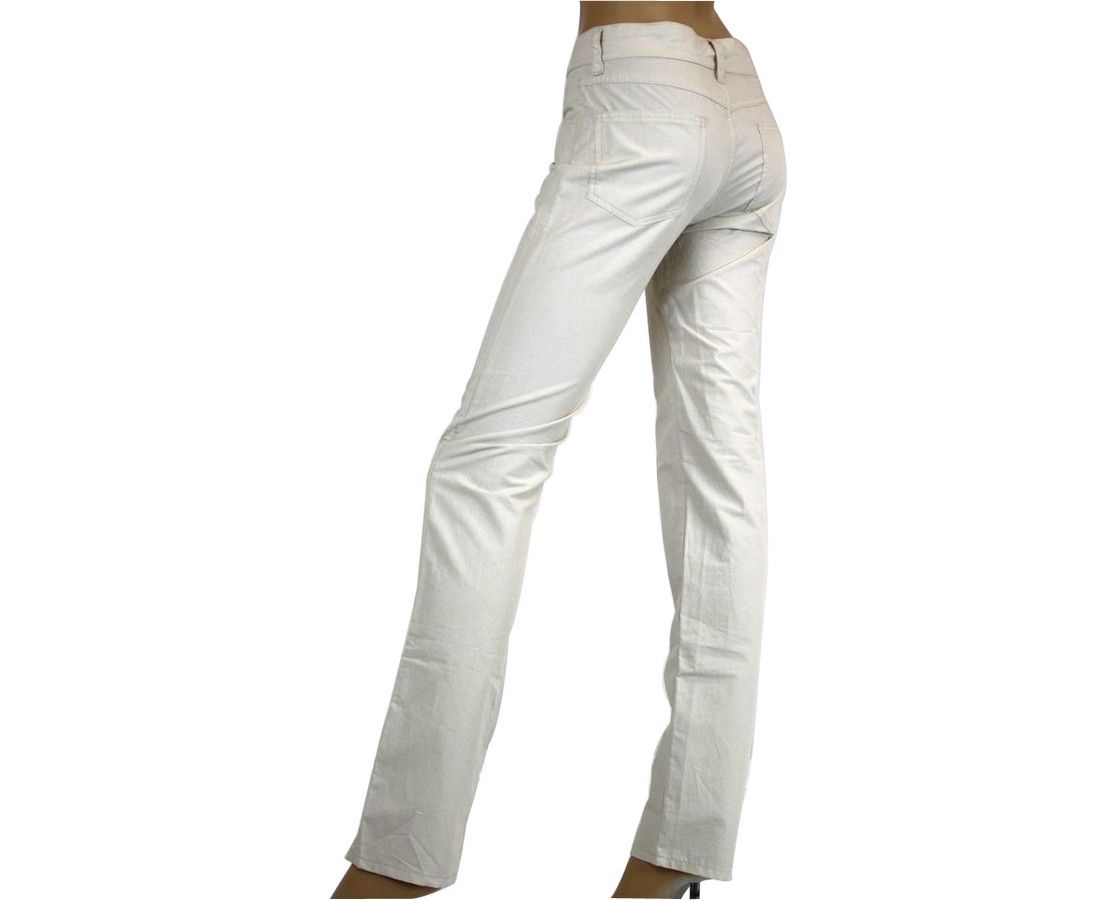 Bottega Veneta Women's Front Button Beige Cotton Flax Pants (38) Size 38" / US 16 / IT 52 - 3 Thumbnail