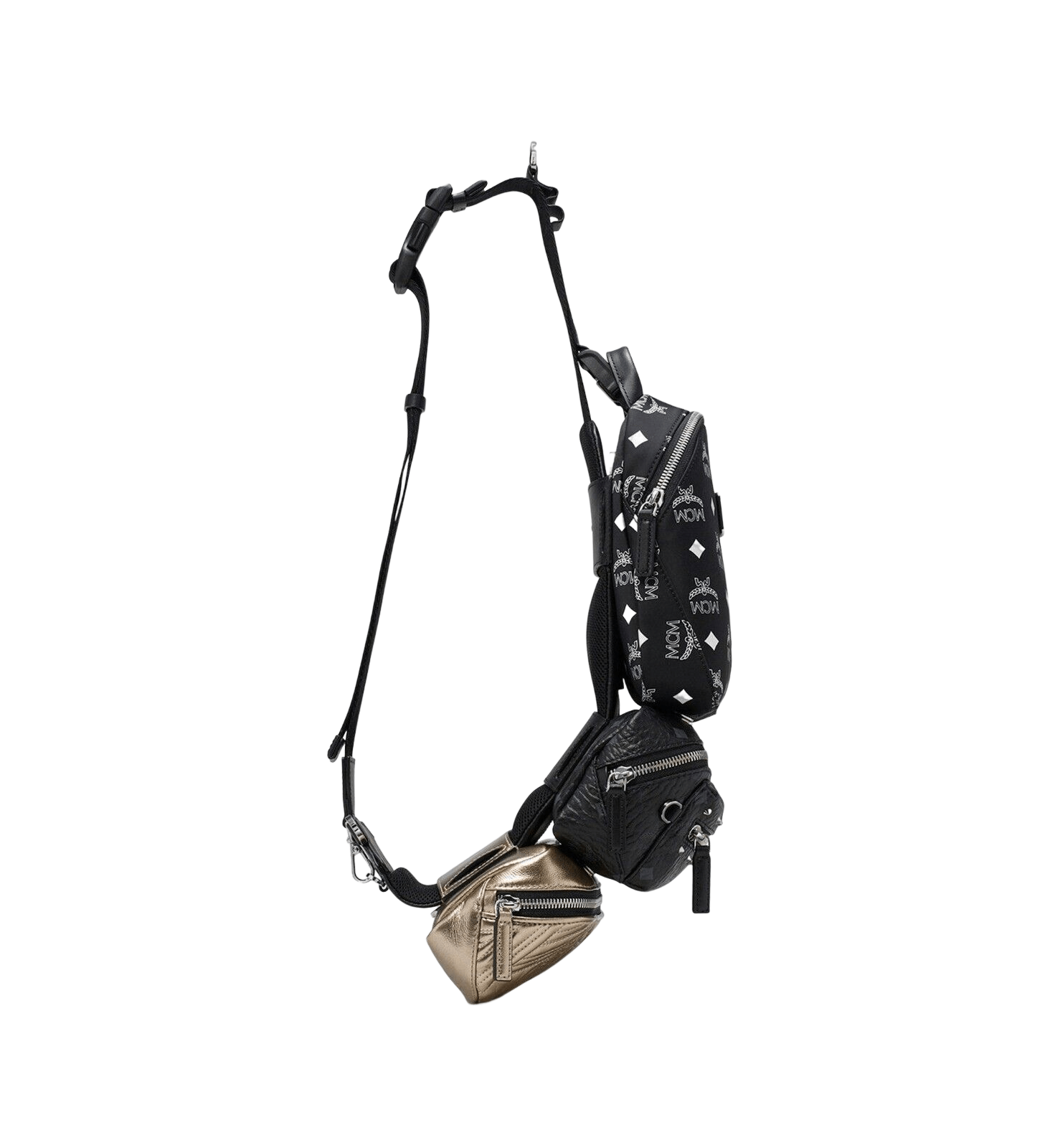 MCM Black Nylon Visetos Leather Trey 4-in-1 Sling Belt Bag Size ONE SIZE - 6 Thumbnail