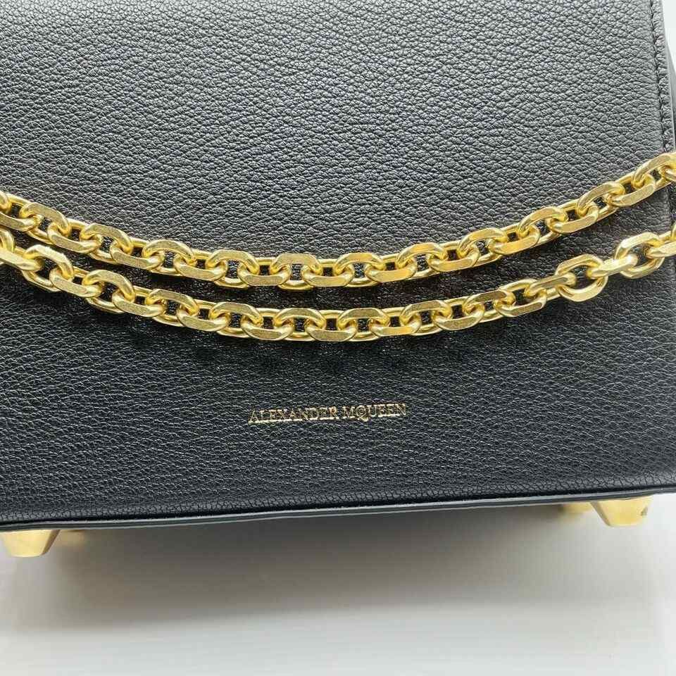 Alexander McQueen Black Leather Box 19 Bag w/Gold Hardware Size ONE SIZE - 7 Thumbnail
