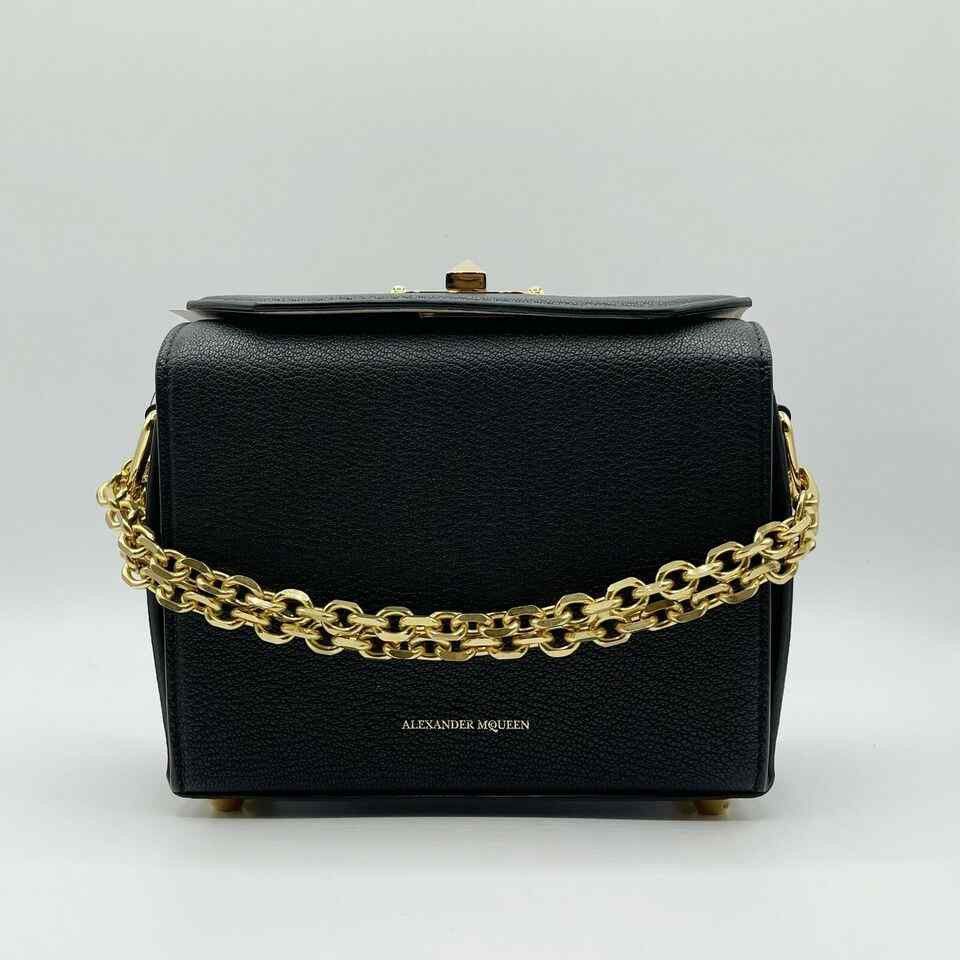 Alexander McQueen Black Leather Box 19 Bag w/Gold Hardware Size ONE SIZE - 2 Thumbnail