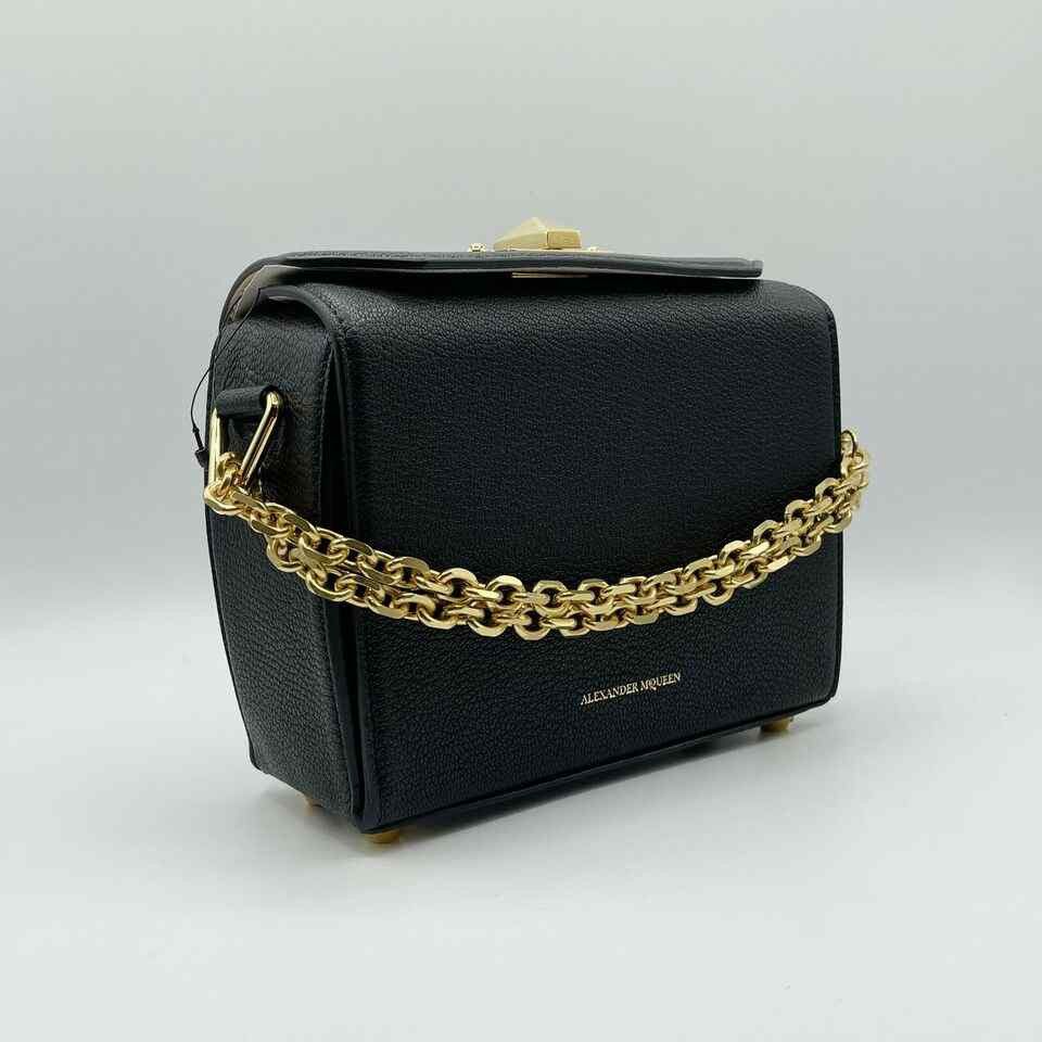 Alexander McQueen Black Leather Box 19 Bag w/Gold Hardware Size ONE SIZE - 3 Thumbnail