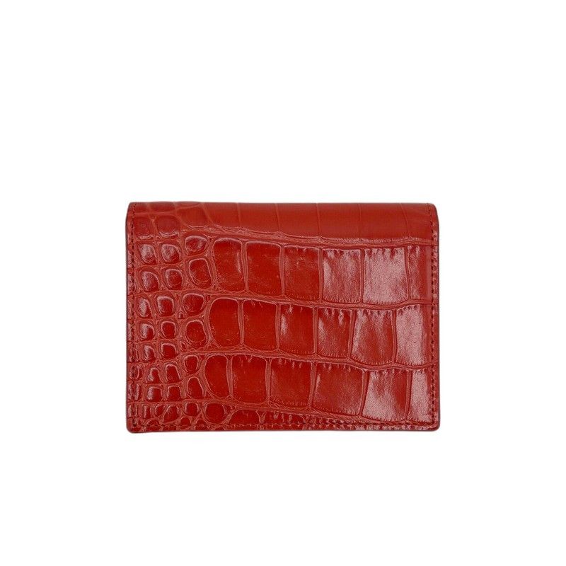 MCM women's Red Crocodile Embossed Leather Mini Flap Coin Size ONE SIZE - 3 Thumbnail