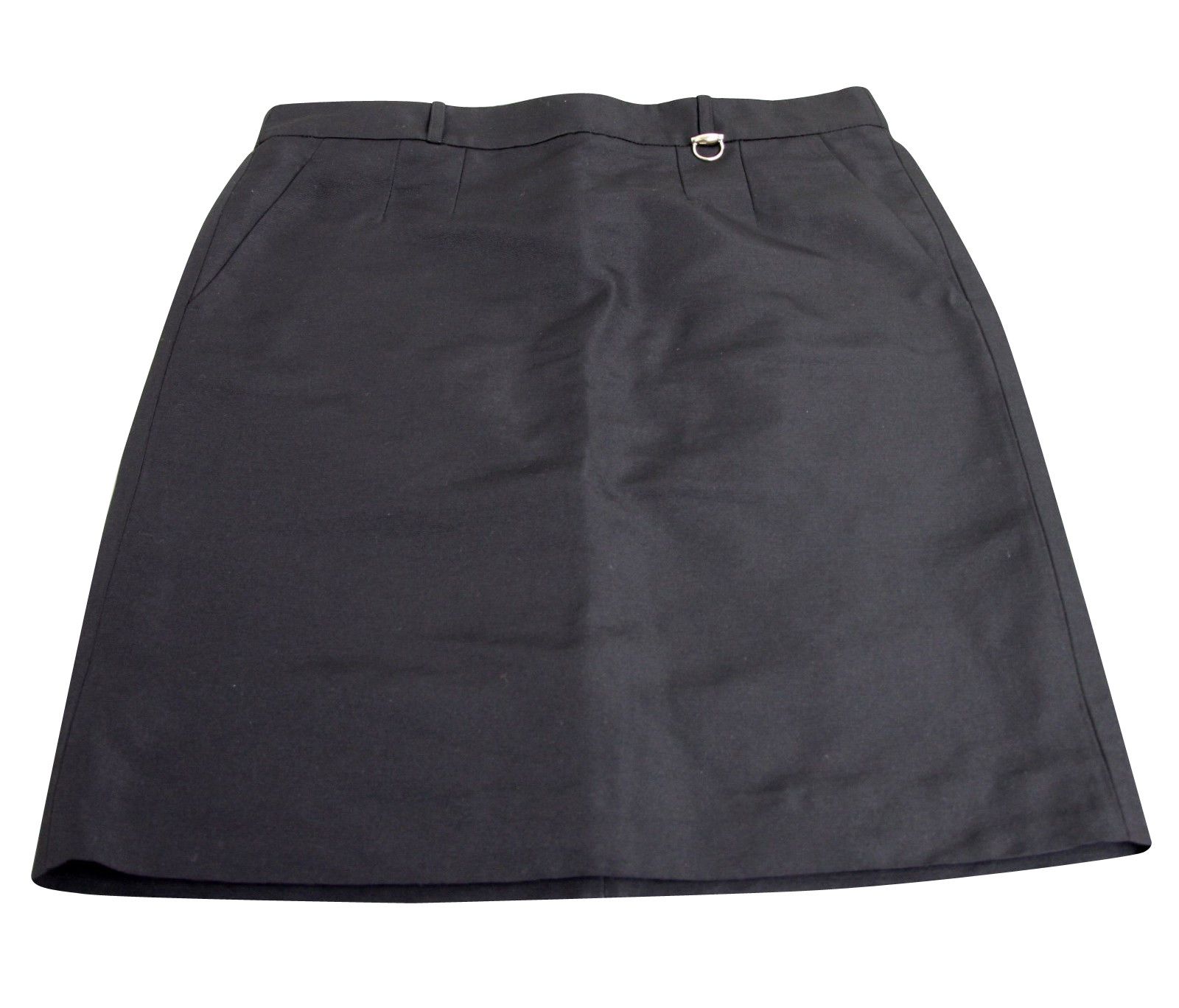 Gucci Women's Pencil Black Polyester Cotton Skirt With Horsebit Size 28" / US 6 / IT 42 - 2 Thumbnail